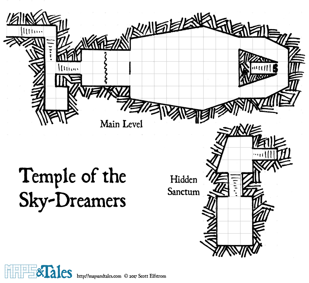 Gridded map of the Temple of the Sky-Dreamers